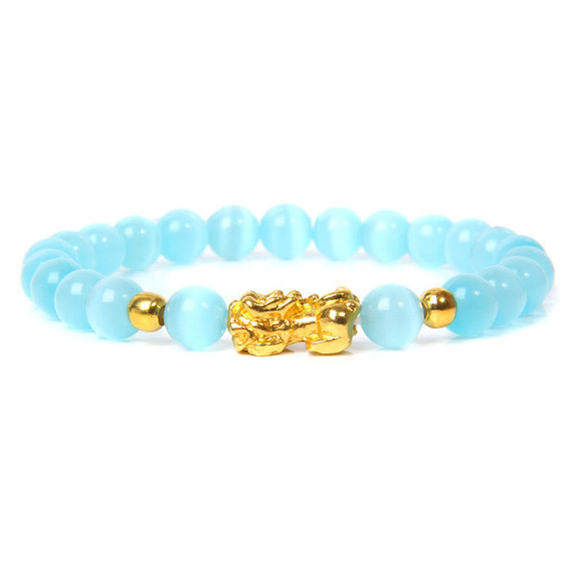 Buddha Stones Fengshui Lucky Pixiu Obsidian Wealth Bracelet