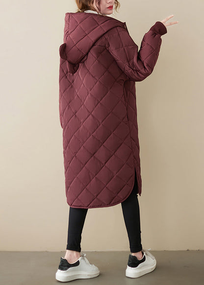 Mulberry Hooded Patchwork Fine Cotton Filled Coats Winter