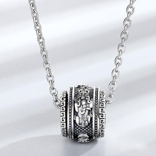 Buddha Stones Pixiu Luck Wealth Rotatable Necklace Pendant
