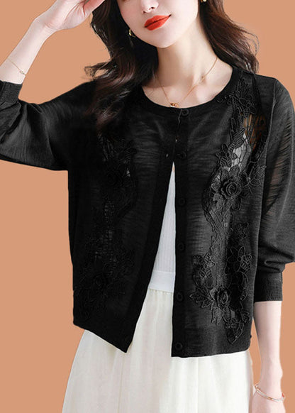 Black Ice Size Knit Cardigans Summer
