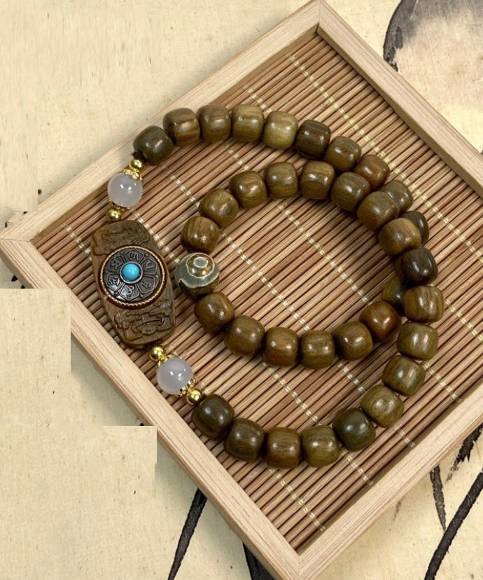 Fine Brown Turquoise Chain Bracelet