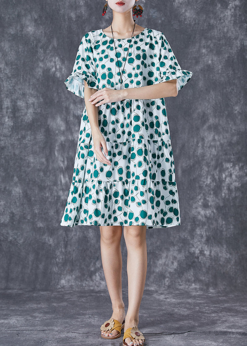 Green Print Patchwork Chiffon Maxi Dresses Summer