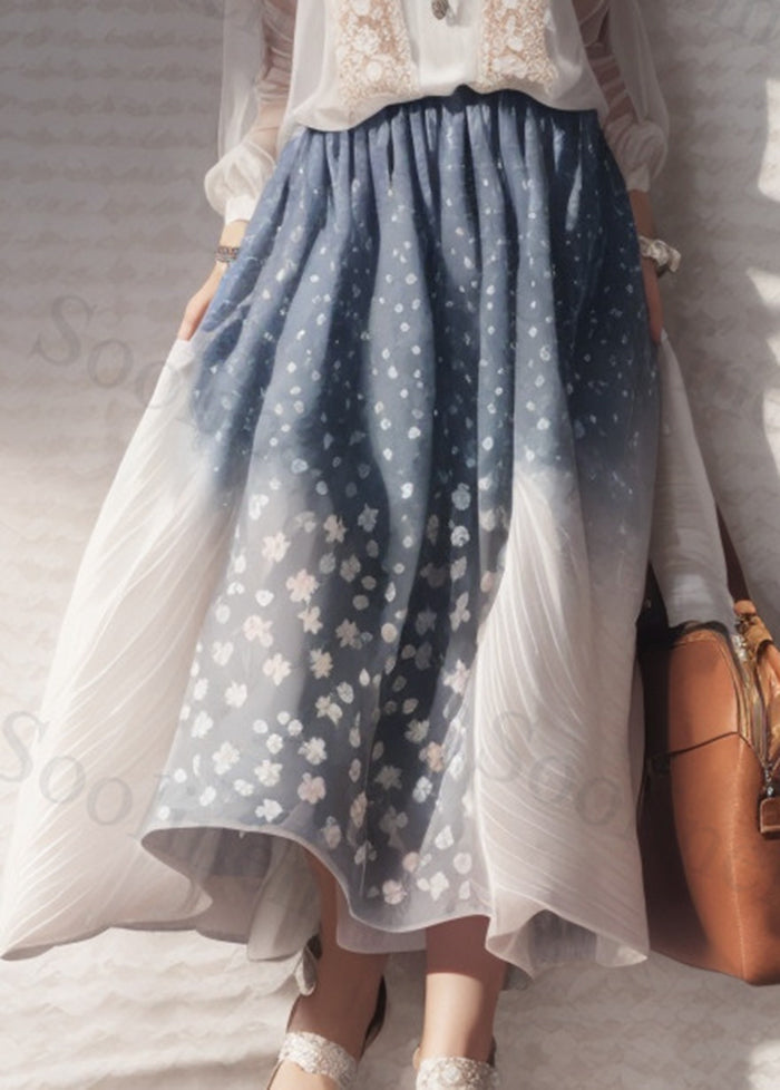 White Print Hollow Out Silk Robe Dresses Summer