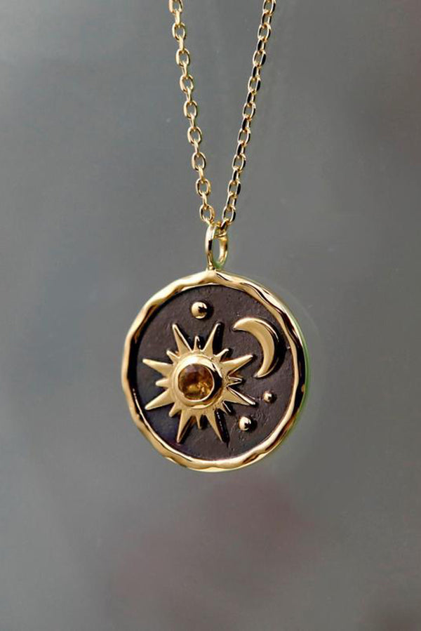 Sun Moon Exquisite Zircon Necklace