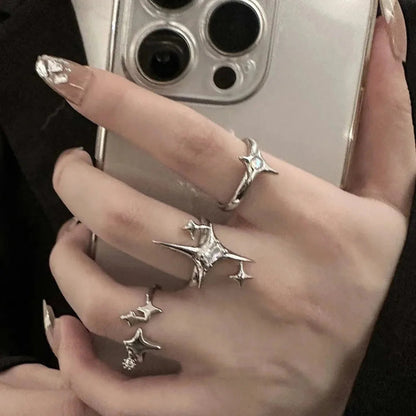 Unpredictable Cross Star Gothic Ring