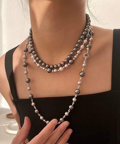 Boutique Pearl Zircon Long Necklace
