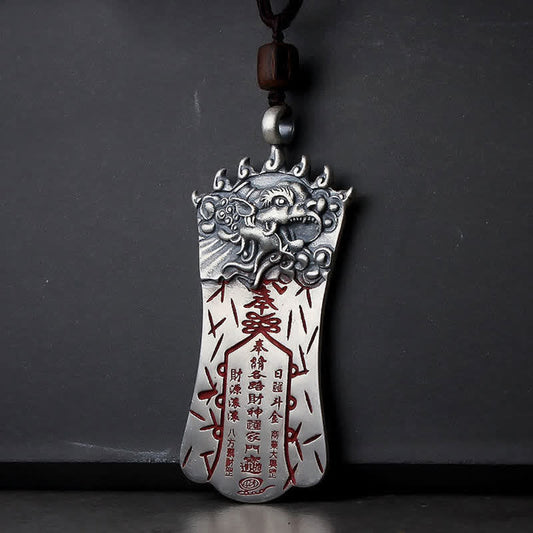 Buddha Stones Fengshui Bagua Pixiu Cinnabar Balance Necklace Pendant