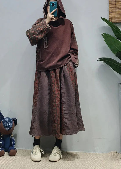 Mulberry Linen Loose Sweatshirt Low High Design Long Sleeve