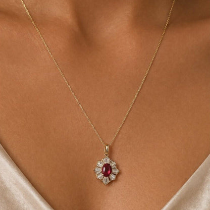 "josephine" Burgundy Gemstone Necklace