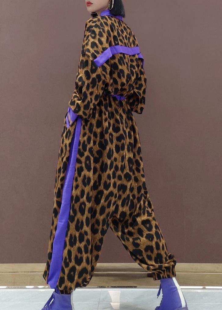 Unique Leopard Fall Spring Jumpsuit Pants