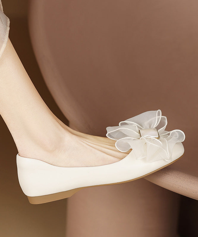 Black Flat Shoes for Splicing Bow