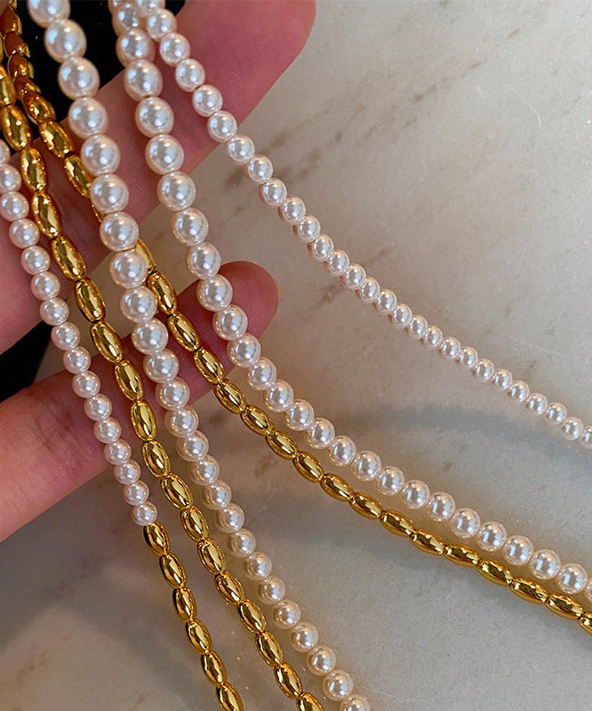 Boutique Colorblock Pearl Gilding Necklace