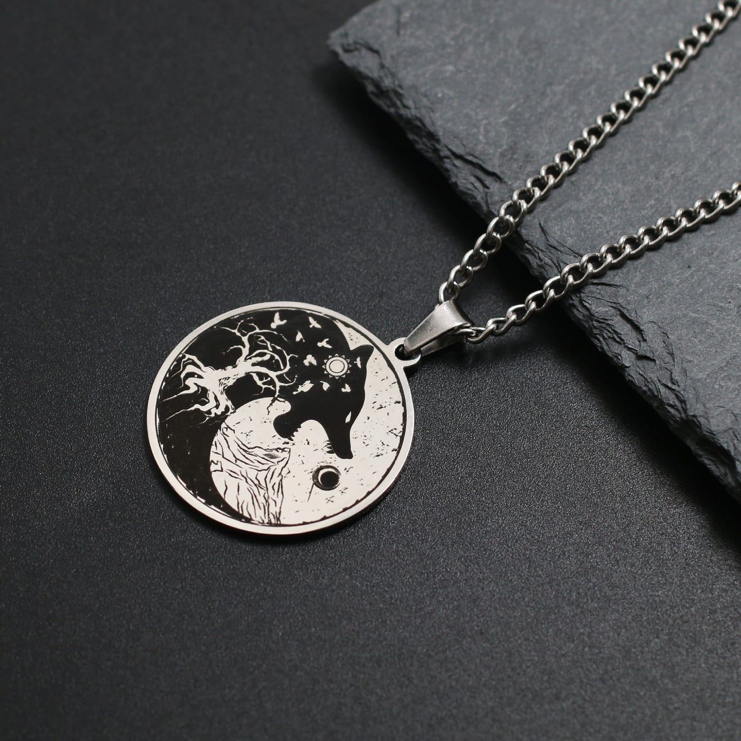 The Wolf Howling at the Moon Necklace