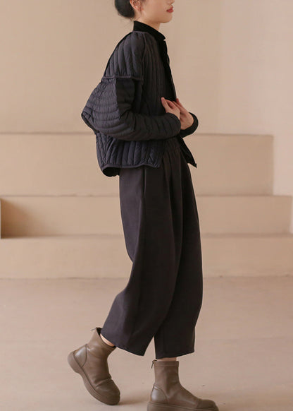 Black Zip Up Warm Duck Down Puffer Coat Winter