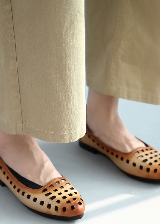 Khaki Cotton Pants Spring