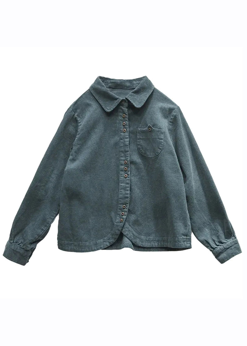 Red Peter Pan Collar Patchwork Button Coat Long Sleeve