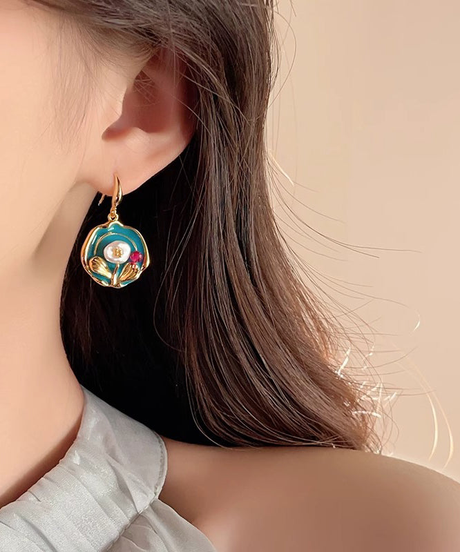 Gold Sterling Silver Overgild Drop Earrings