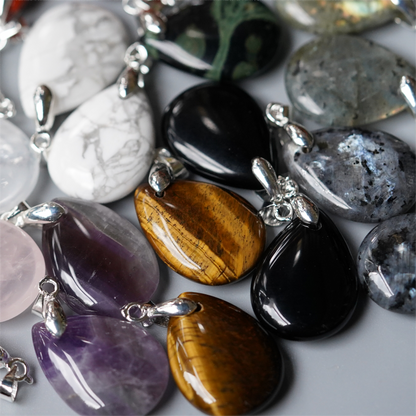 1.0 Inch Mixed Crystal Water Drop Pendant for Healing