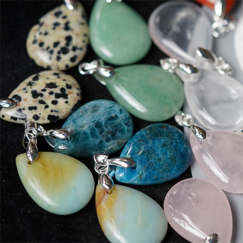 1.0 Inch Mixed Crystal Water Drop Pendant for Healing