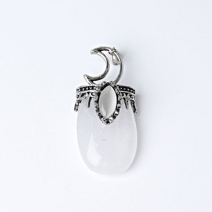 1.8 Inch Crystal Pendant With Moon Symbol | Spiritual Necklace