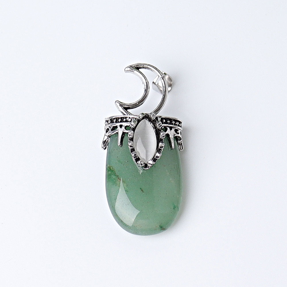 1.8 Inch Crystal Pendant With Moon Symbol | Spiritual Necklace
