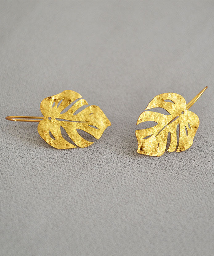 Thanks Giving Day Give Out- Gold Leaf Shape 14k Gold Copper Stud Earrings