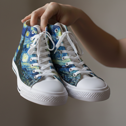Blaue Wirbel Abstrakte Kunst High-Top Sneakers