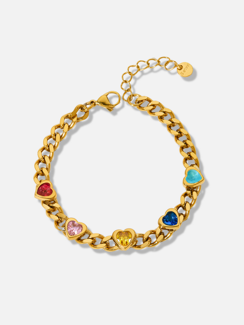 Ayza Heart Charm Chain Bracelet