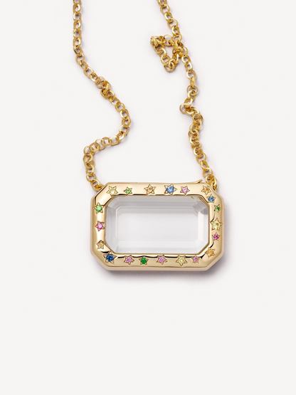 Transparent Photo Box Pendant Necklace