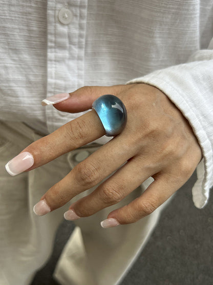 Geometric Shiny Slightly Sheer Rings Accessories