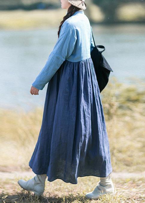 Modern Light Blue Robes Stand Asymmetrical Robe Spring Dress