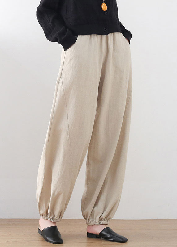 Linen Colour Loose Linen Lantern Pants Draping Summer