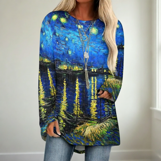 Chemise à Manches Longues Inspirée de Van Gogh