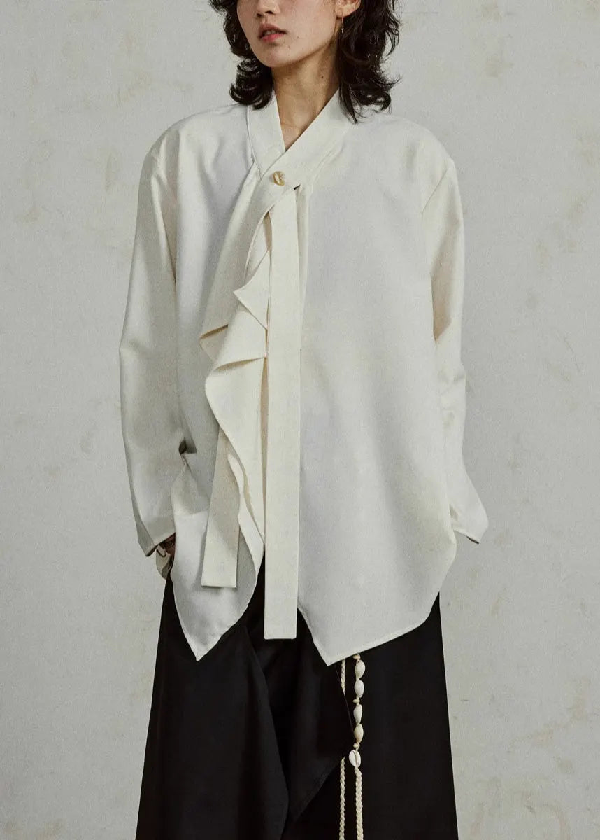 Apricot Cozy Ribbon Patchwork Top Fall