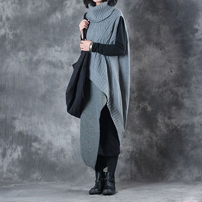 Mulberry Turtleneck Patchwork Asymmetrical Design Fall Two Pieces Set