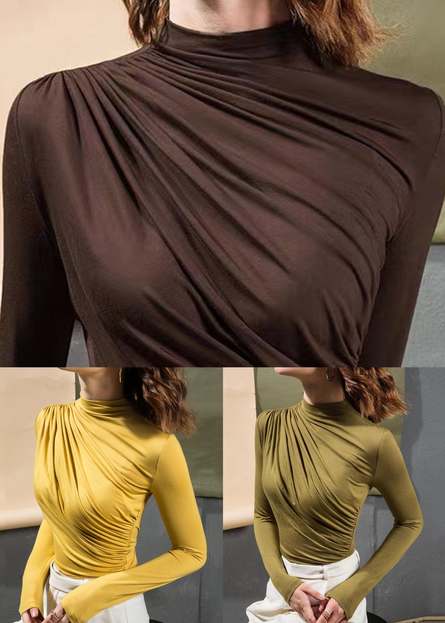 Yellow Patchwor Cotton Fall Top Stand Collar