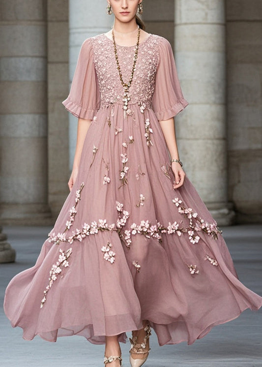 Purple Chiffon Long Dress Exra Large Hem Summer