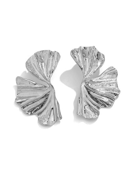 Geometric Pleated Color Earrings Accessories