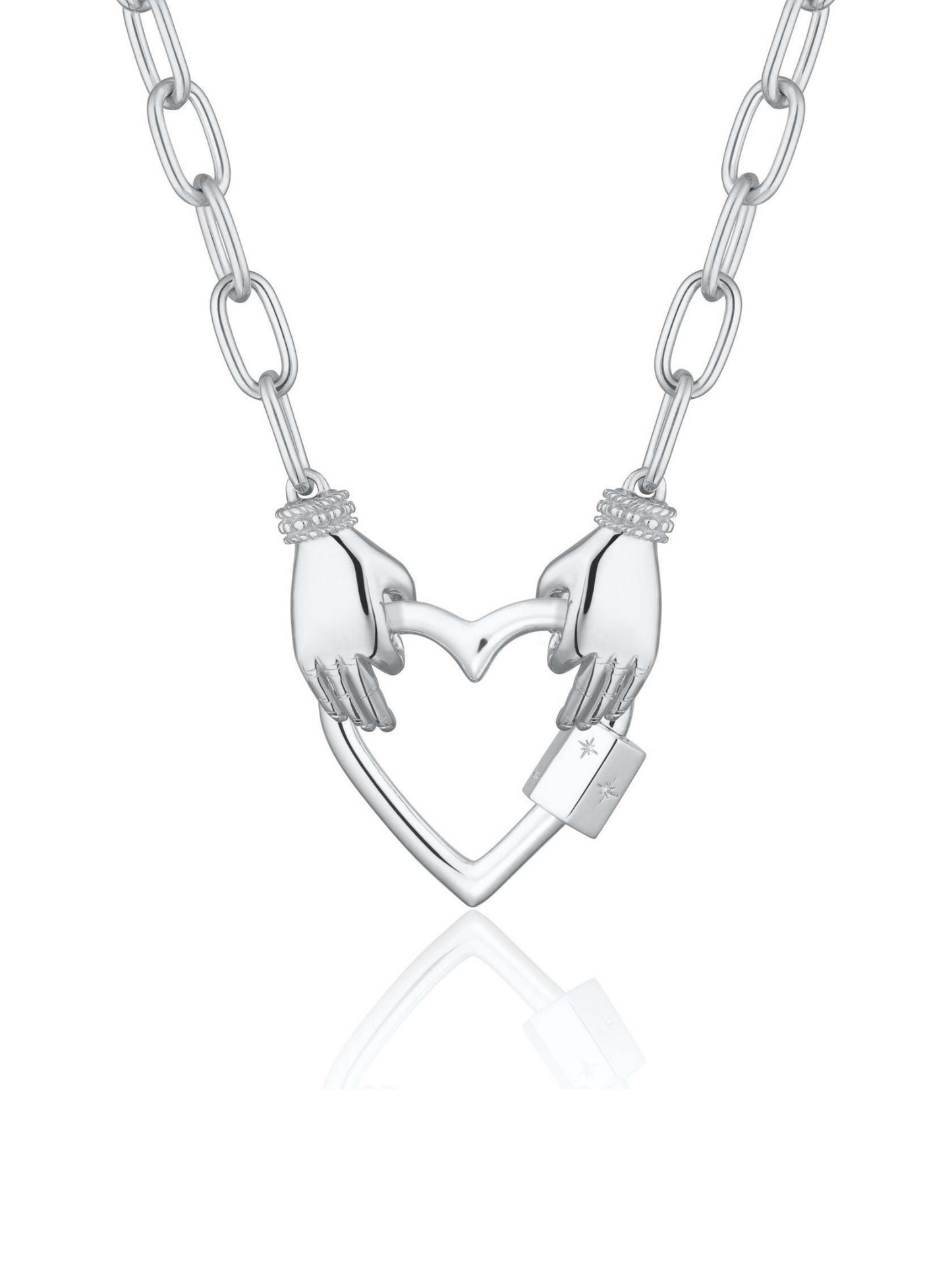 Linked Hands Pendant Necklace