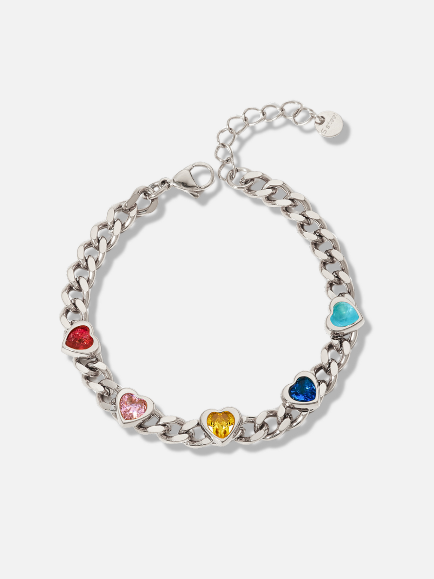 Ayza Heart Charm Chain Bracelet in Silver