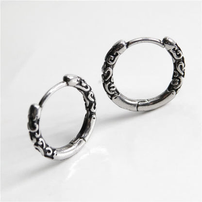12mm Titanium Steel Balance Hoop Earrings for Spiritual Calm