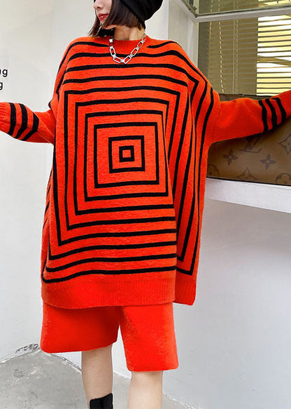 Orange Knit Fall Sets 2 Pieces