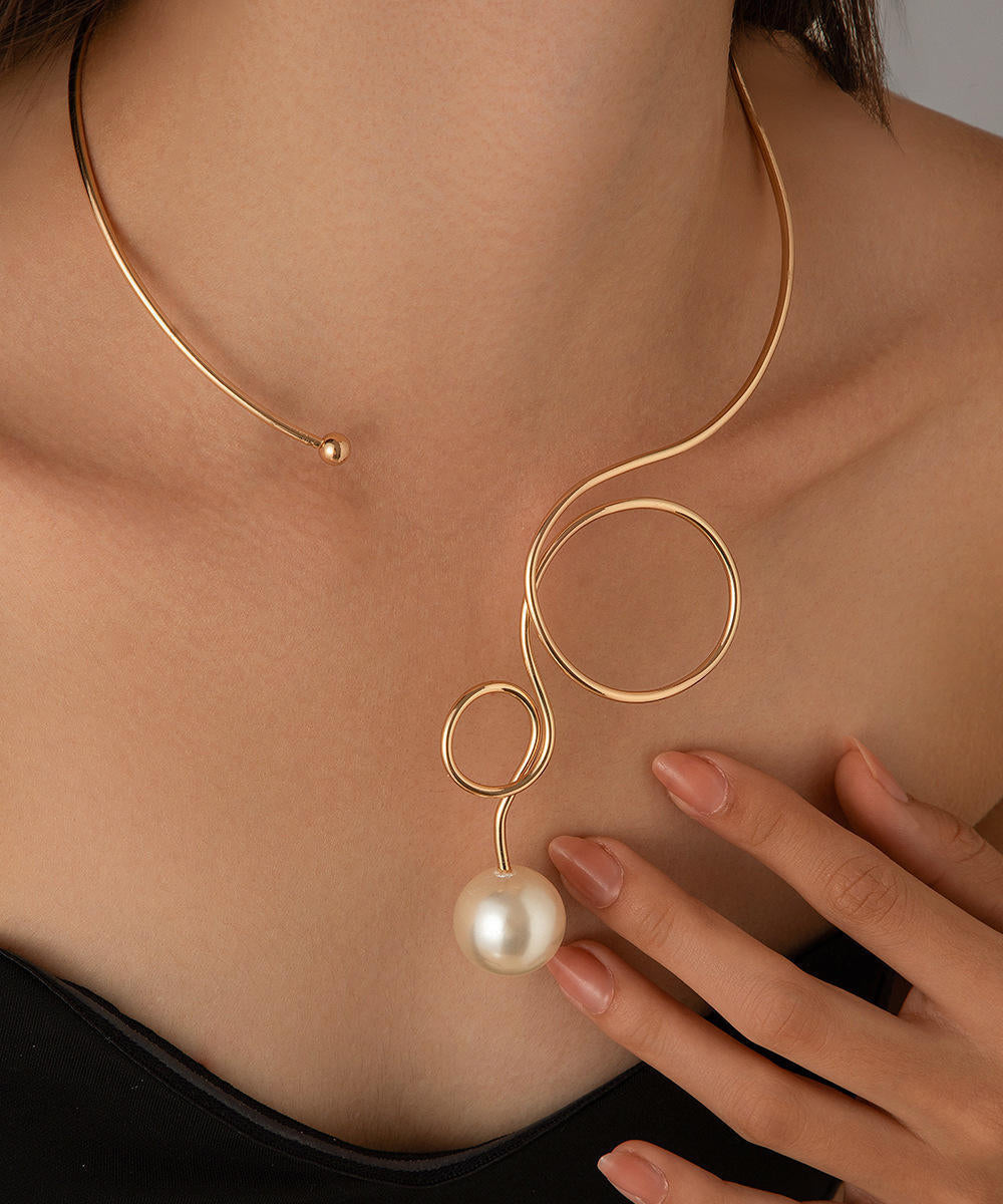 Alloy Bow Pearl Water Drop Princess Necklace