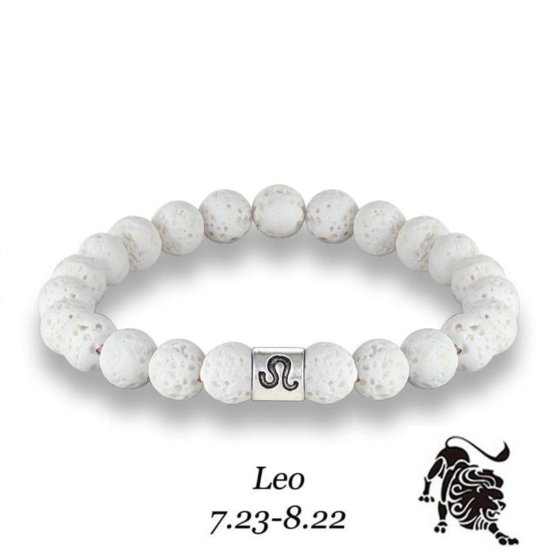 Handmade Lava Stone Zodiac Bracelet