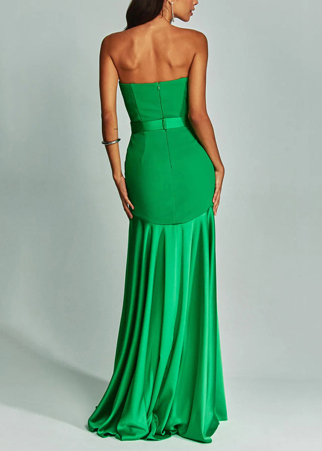 Orange Strapless Patchwork Party Evening Dresses Summer