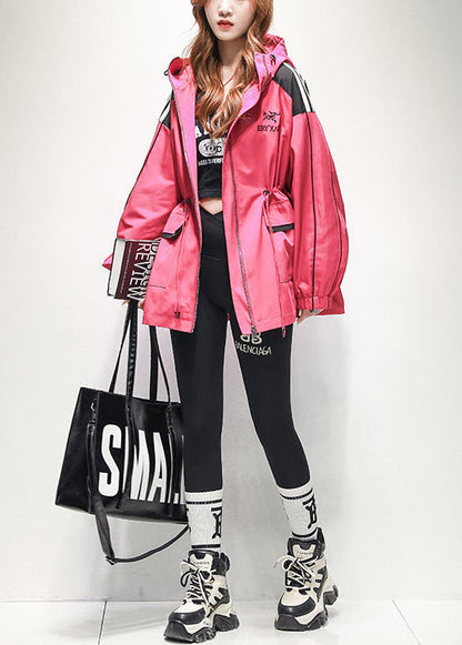 Rose Letter Embroideried Pockets Cotton Jacket Spring
