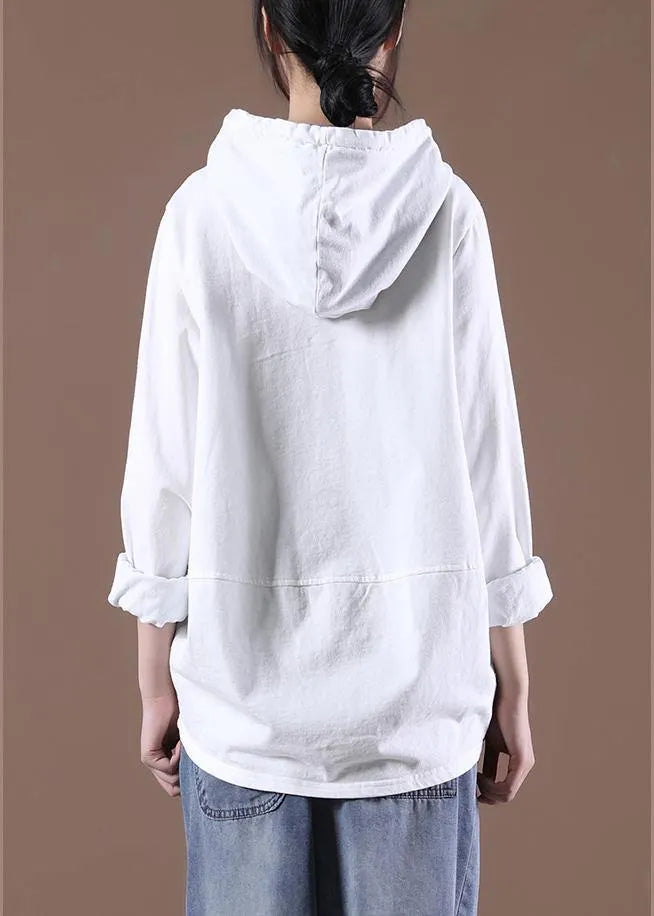 White Classy Pockets Fine Spring Tops