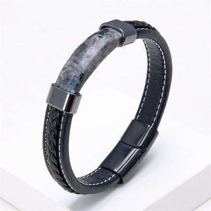 16-18cm Tiger Eye Leather Balance Bracelet