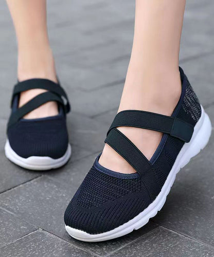 Splicing Flat Shoes Red Comfy Breathable Mesh Soofairy Shoes-20251