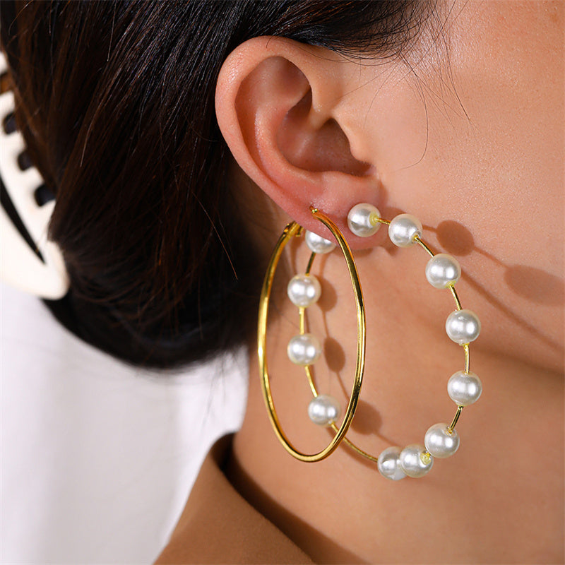 Daily Simplicity Patchwork Pearl Earrings (three Pairs)